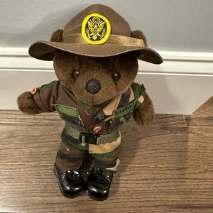 US Army Bear Forces Of America 11 Inch Bear. Button missing